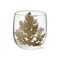 Botanica Clear Glass Pillar Candle Holder with Embedded Large Leaf Hurricane 5.9L x 5.9W x 6.3H